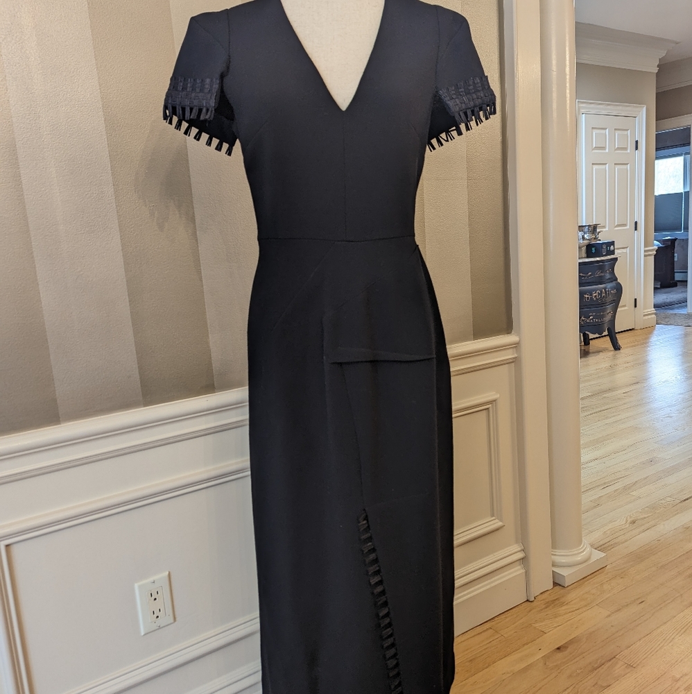 Roland Mouret NWT Black Fontana Dress Size 8 UK 12